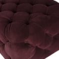 thumbnail image 4 of SAFAVIEH Kenan Modern Glam Solid Tufted Ottoman, Bordeaux, 4 of 5