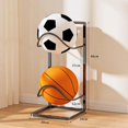 thumbnail image 4 of Lijie Basketball Ball Storage Rack Shelf 2 Layer Iron Bracket Multipurpose Ball Holder black, 4 of 6