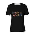 thumbnail image 4 of Save On Women's Independence Day T Shirts Sun-Flower Printed T-Shirts American Flag Graphic Tops Shirts Round Neck Short Sleeve Tee Blouses Comfort Casual Tunic Blouse Beach Vacation Party Clothes, 4 of 4