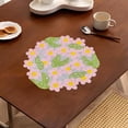 thumbnail image 1 of Qaailabf Set de Table Décoratif Brodé, 11.8x11.8 Pouces, Napperon Imperméable Aspect Lin pour Café Dîner, Antidérapant Lavable Résistant à la Chaleur, Rose Bleu Blanc, Lot de 1, 1 of 7
