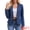 Dark Blue, variant on DARING DIVA Women's Notched Lapel Long Sleeve Button Fitted Blazer S Dark Blue