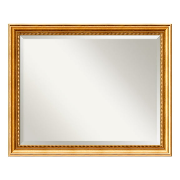 Townhouse Gold Beveled Wood Bathroom Wall Mirror