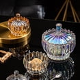 thumbnail image 2 of Glass Canister Storage Jars with Lid - Decorative Glass Jar for Candy, Jewelry, Cotton Swabs, Toothpicks, Dental Floss, Bathroom Organizer, Vanity Storage, Pumpkin Design(Clear), 2 of 6