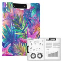 FORMRS A4 Clipboard Folder with Pen Holder Horizontal Foldable School Office Binder, Colorful Starfish