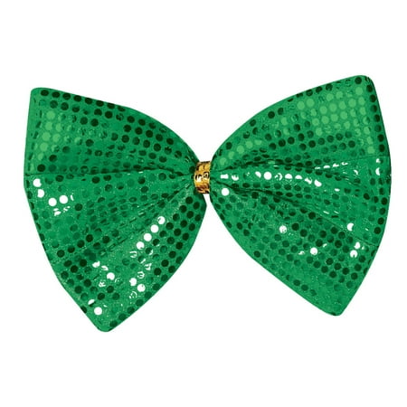Saint Patrick's Day Jumbo Green Sequin Bowtie Leprechaun Costume Accessory
