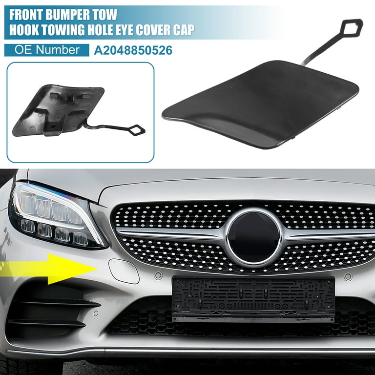 Car Front Bumper Tow Hook Cover A2048850526 for Mercedes-Benz C63 AMG  2012-2014 Black 