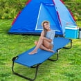 thumbnail image 4 of Costway Folding Camping Bed Outdoor Portable Military Cot Sleeping Hiking Travel Blue, 4 of 11
