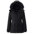 thumbnail image 1 of Women's Solid Color Winter Down Jacket with Detachable Hood, 1 of 9