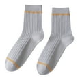 thumbnail image 5 of Baqcunre Clearance! Crew Socks for Women, 1 Pairs Male Casual Striped Socks Solid Breathable Middle Socks, White Socks Women Crew, Womens Crew Socks Size, 5 of 6