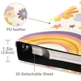 thumbnail image 3 of FORMRS 3 Ring Photo Album 4"x6" Self Adhesive Large Capacity PU Leather Cover, Beige Retro Rainbow, 3 of 8