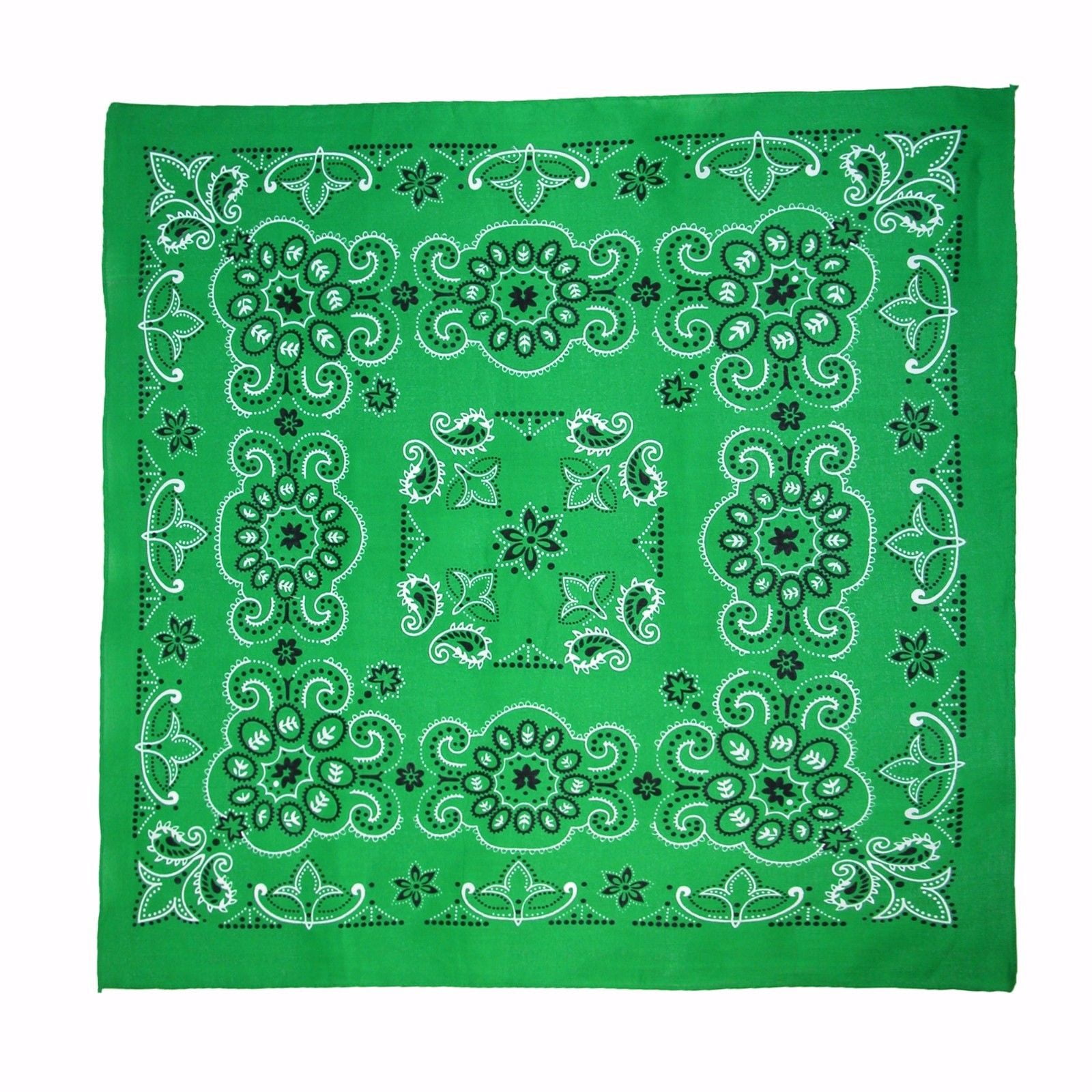 MTL® Extra Large 27 Inch Cotton Texas Paisley Bandana, Green