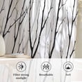 thumbnail image 6 of Black Branches Semi Sheer Curtains Drapes for Living Room,Bedroom,French Doors Window 45 Inches Long,Modern Abstract Art Forest Silhouettes Rod Pocket Chiffon Curtain Drapery Voile Draperies Panel, 6 of 8