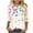A423 White, variant on Xdegoge Mardi Gras Tops for Women 3/4 Sleeve Mask Print Crew Neck Carnival Festival Outfits Shirt
