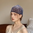 thumbnail image 5 of Unique Bargains Women's 1pc Fashion Faux Pearl Wide Headwrap 9.45"x6.69" Navy Blue, 5 of 5