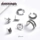 thumbnail image 4 of Balinese Hoop Earring Silver Leaf Stud Earings Sets Cicle Round Assorted Earring Jewelry for Women and Girls (Pack of 7) (Pattern 1), 4 of 4