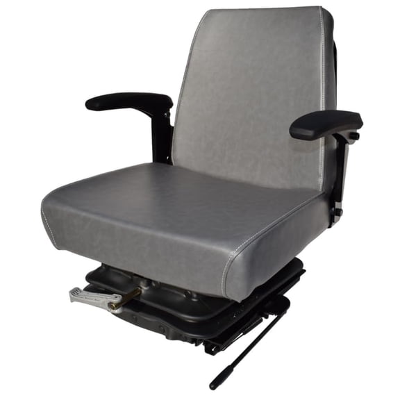 Replacement Seat for Zero Turn Mowers with Suspension & Armrests; Gray; 23.5" H (Max); Replaces Hustler 781104, 781849 and 792051; SU-311111GR-H3