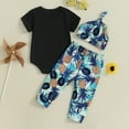 thumbnail image 4 of Sopiago Baby Boy Summer Clothes Outfits Letter Prined Romper Pants Set Baby Boys' Clothing Sets 3-6 Months,Black, 4 of 7