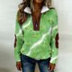 thumbnail image 5 of Mujeres Manga Larga Tops Casual Colorblocked Semi-Zip Turn-Down Cuello Sudadera Chaqueta, Partido de Vacaciones Tops para las Mujeres Abrigo Elegante, 5 of 8