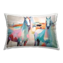 Stupell Industries Abstract Pastel Horses Decorative Printed Throw Pillow, 14 x 20