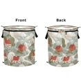 thumbnail image 2 of 50L Extra Large Popup Hamper Collapsible Laundry Basket With Zippered Lid 15.7x18.5in Winding Roads Trees, 2 of 7