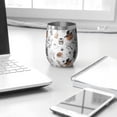 thumbnail image 3 of 12oz Stemless Wine Tumblers Halloween Spooky Icons Pattern Vacuum Insulated Stainless Steel Travel Tumbler Cups Mug with Lid and Straw for Champaign,Cocktail,Beer with Cleaning Brush, 3 of 5