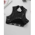 thumbnail image 4 of HULIJA Kids Girls Shiny Sequins Mock Neck Crop Top with Shorts Set Gymnastics Dancewear Black 14, 4 of 7