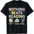 thumbnail image 1 of Nothing Beats Reading Book Librarian Literary Lover Unisex T-Shirt S-5XL Z664, 1 of 4