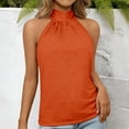 thumbnail image 4 of Endives Womens Tank Tops Halter Neck Top Casual High Neck Sleeveless Tshirt Beach Vacation Loose Fit Shirt Top Orange, 4 of 7