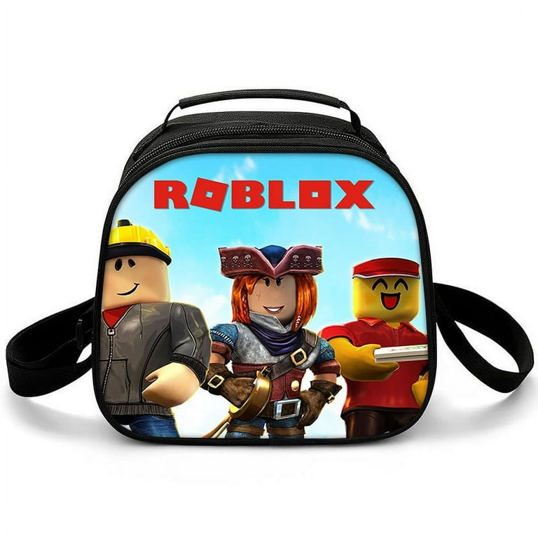2024 New Roblox lunch bag elementary school picnic bag round ice pack Roblox printed shoulder bag children s cartoon DIY Crossbody shoulder bag Walmart