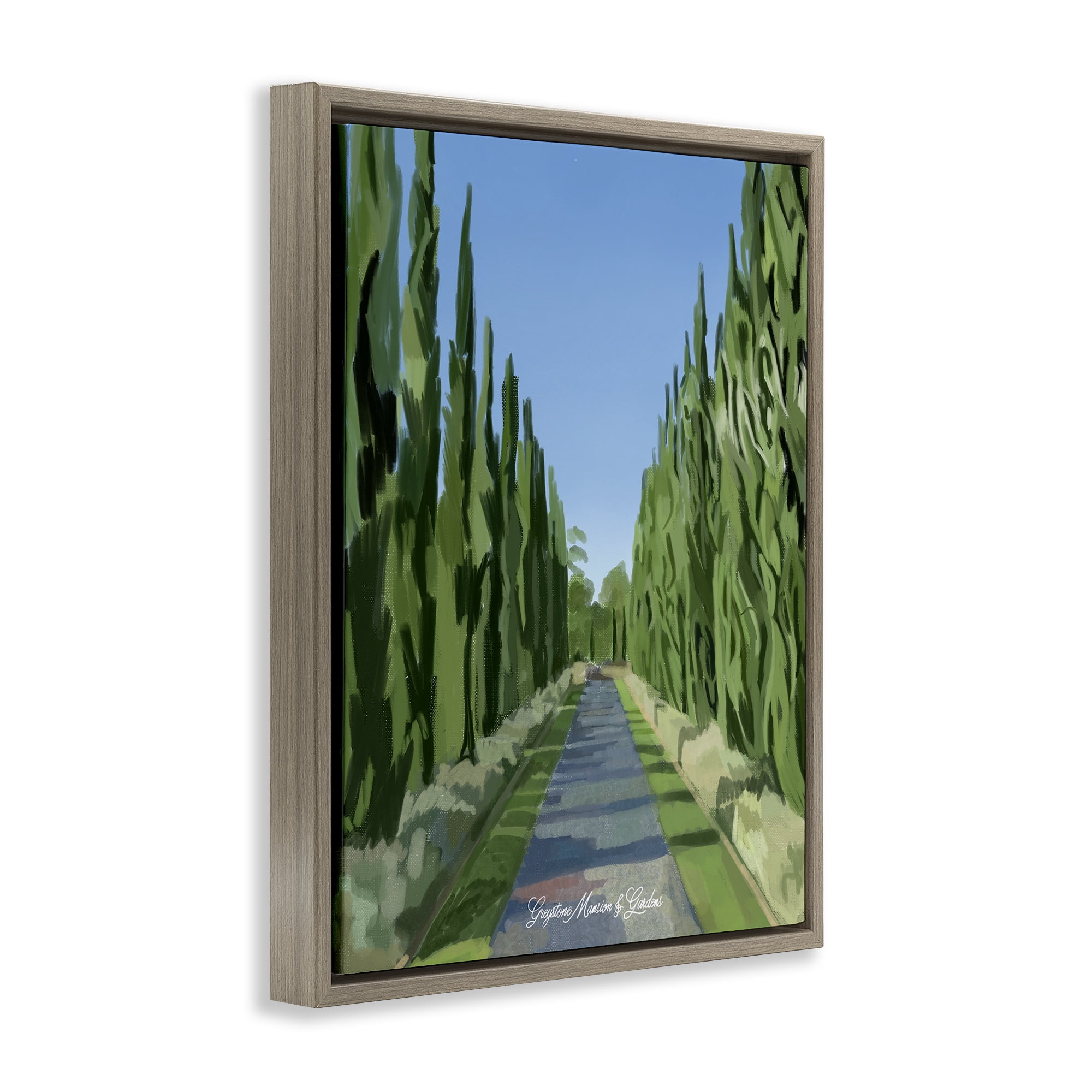 Stupell Industries Greystone Gardens Path Brown Framed Floater Canvas Wall Art, design by Amelia Noyes