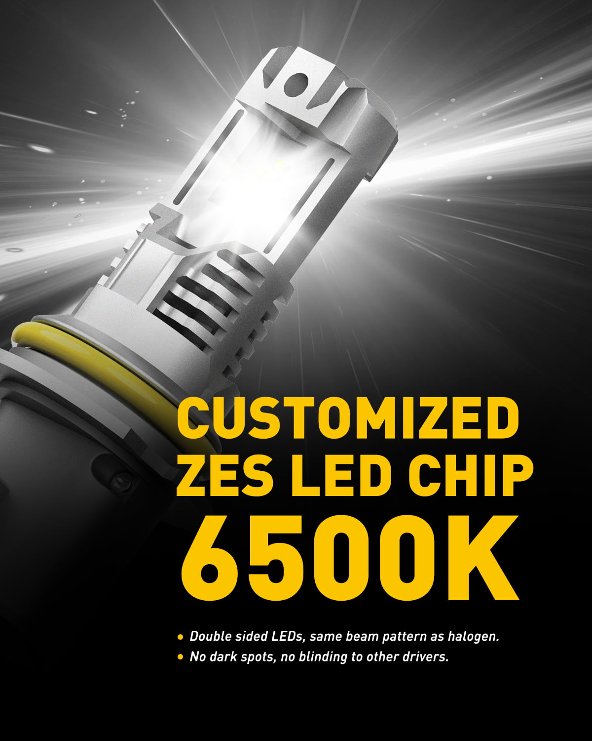 AUXITO 9007 LED Headlight Bulbs, 12000LM Per Set 6500K Xenon