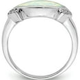 thumbnail image 3 of Sterling Silver Rhodium-Plated Marquise Lab Created Opal & Cz Ring (Size 8) Made In Thailand qr6997-8, 3 of 6