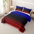 thumbnail image 3 of Erosebridal Gradient Streak Twin Quilt Set for Boys Men, Glow Blue Red Stripes Print Twin Coverlet Set, 2pcs, 3 of 7