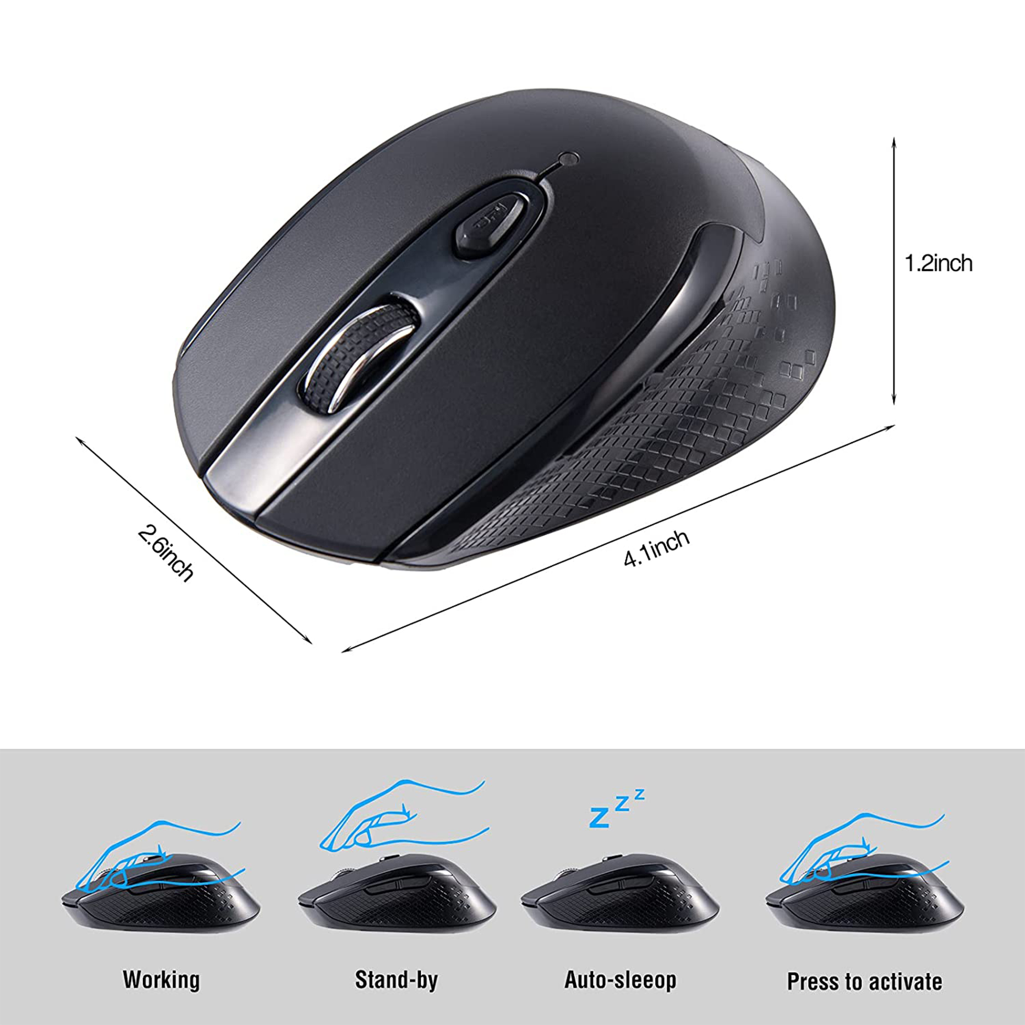 RaceGT USB-C Wireless Silent Mouse 6-Button Portable photo 3