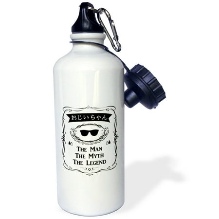 

3dRose Ojiichan The Man The Myth The Legend grandpa in Japanese characters - Straw Water Bottle 21-ounce