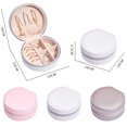 thumbnail image 4 of Vanity Box Faux Leather - Portable Zipper Round Necklace Organizer Jewelry Case, 4 of 5