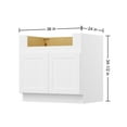 thumbnail image 5 of Furinno Shaker Farm Sink Bases Kitchen Cabinet, Ready to Assemble, 24 D x 36 W x 34.5 H, White, 5 of 9