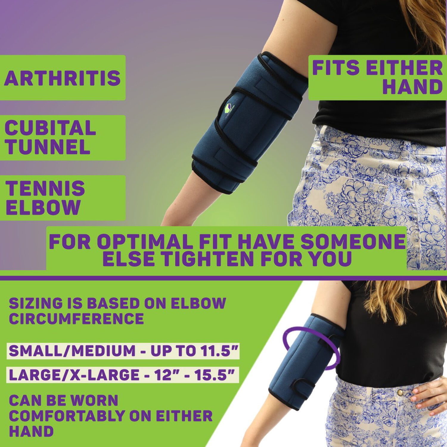 Premium Adult Elbow Immobilizer Stabilizer Support Brace/Splint - Small/Medium