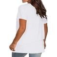thumbnail image 4 of ClodeEU Womens V Neck T Shirts ,Lightweight Short Sleeve Tops ,Trendy Summer Loose Fit Casual Basic Tees White,Womens Plus XL, 4 of 7
