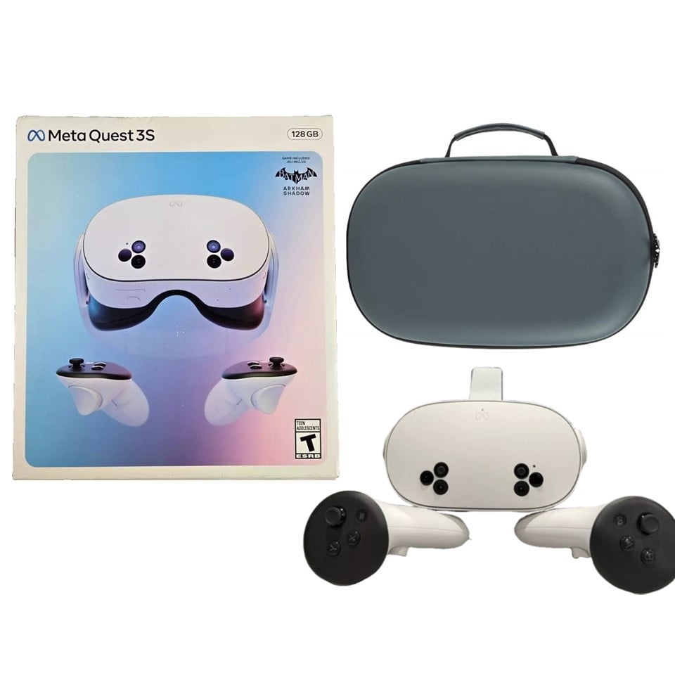 2024 New Meta Quest 3S All-In-One VR Headset 128GB Virtual Reality with Advanced Touch Plus Controllers, 1832x1920 up to 120 Hz Refresh Rate LCD, Enhanced Graphics, Mytrix Carrying Case