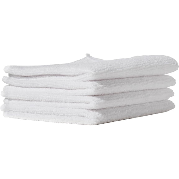 Furniture Clinic Pack of 4 Microfiber Cloths – Lint Free - White Cleaning Cloths - Reusable and Washable