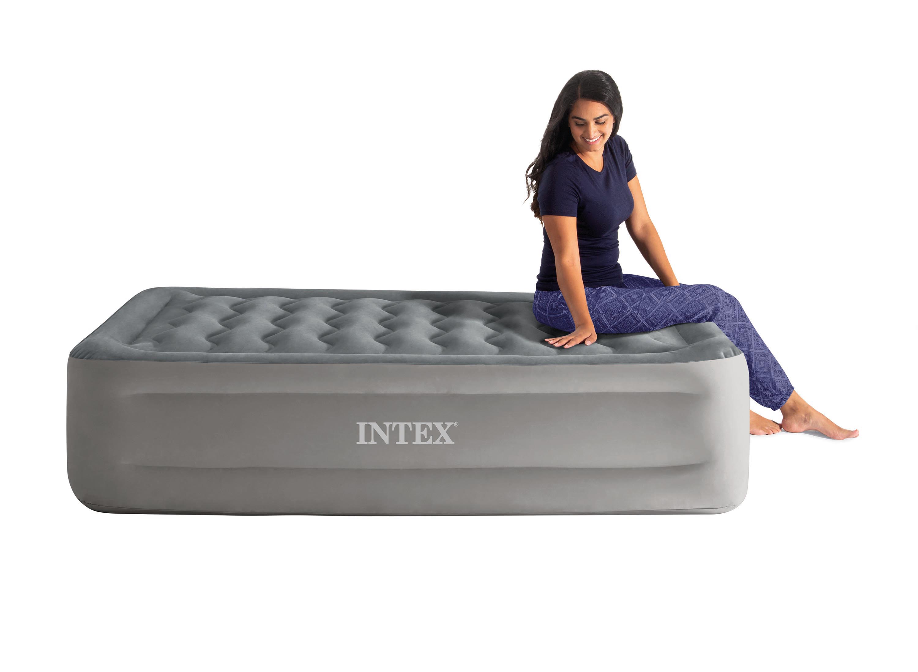 Intex 18" High Comfort Plush Raised Air Mattress Bed with Built-in Pump - Twin - image 4 of 16