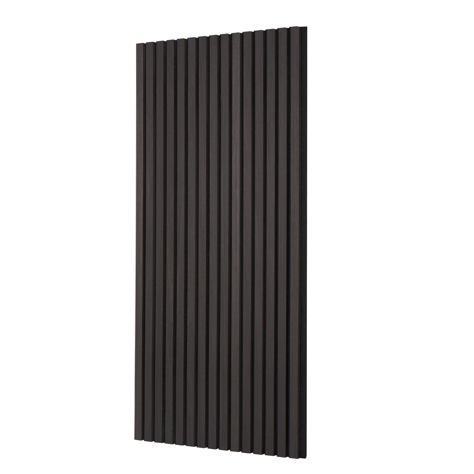 Soundproof Wood Slat Panel 23.6"x47.2" - Black Oak Modern Wall Design