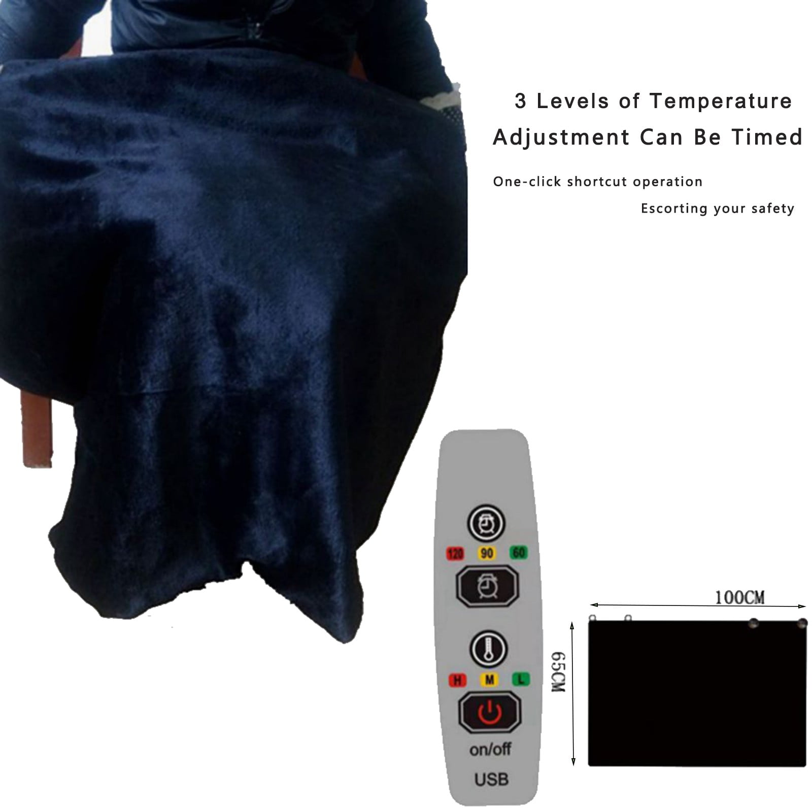 YHAICO Heated Throw Blanket Heated Blanket Twin Heated Throw Blanket Battery Operated Mobile Heating Shawl USB Soft