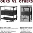 thumbnail image 4 of YEXJ 27 inch Nightstand Side Table with 1 Layer of Wooden Drawers，Nightstand with Charging Station,End Table Bedside Table with USB Ports and Outlets-1, Black, 4 of 14