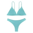 thumbnail image 1 of Women Swimsuits Solid Color Spaghetti Strap Backless Separate Bikini Green Womens Bathing Suits M, 1 of 4