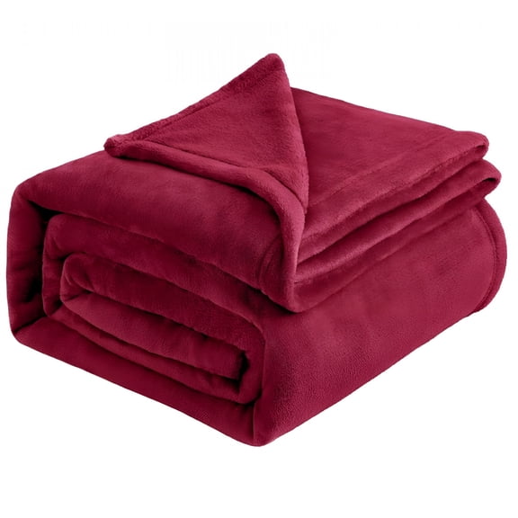 AUQ 1 Pc Bedding Fleece Blanket Luxury Anti-Static Fuzzy Soft Microfiber Bed Blanket Fleece Blankets Bed Blanket Soft Lightweight Plush Fuzzy Cozy Luxury Microfiber,27.56 X 39.37 Inch,Burgundy