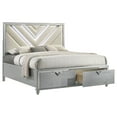 thumbnail image 4 of Coaster Veronica Wood Eastern King Platform Storage Bed Light Silver, 4 of 5
