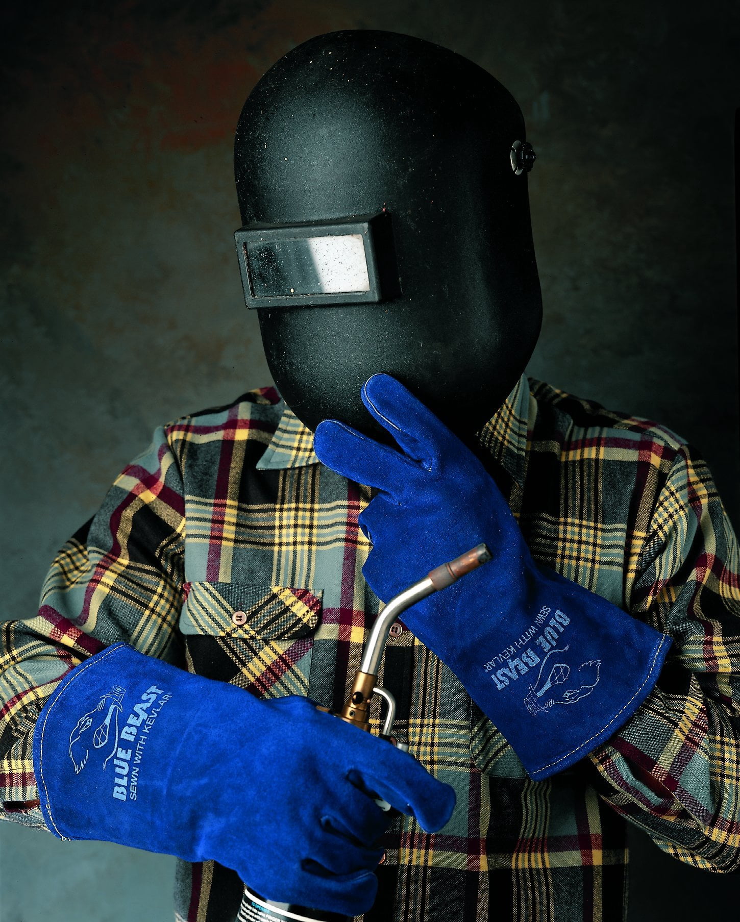 Blue Beast 4600-XL Select Side-Split Leather Welding Work Gloves, XL, Blue, Gauntlet Cuff, 1 Pair
