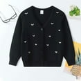 thumbnail image 2 of KEXE Girl Sweaters Black Sweater For Girls Girls' Cardigans Sweater School Uniforms Cotton Long Sleeve Lightweight Outerwear Black 3-4 Years, 2 of 8